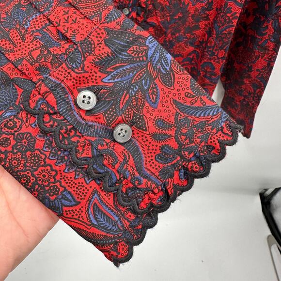 J.CREW NWT Scallop-ruffle perfect slim shirt in Ratti® poinsettia paisley // 2 - Picture 7 of 11